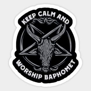 Keep calm and worship Baphomet - Vintage Baphomet Goat Pentragram Sticker